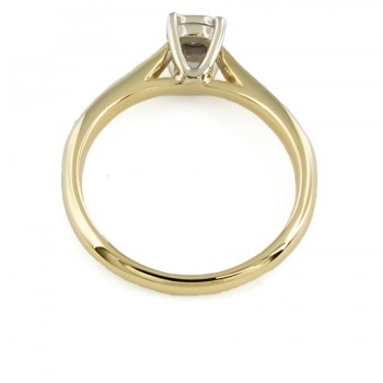 9ct gold Diamond 0.19cts Soltaire Ring with Stoneset Shoulders size L